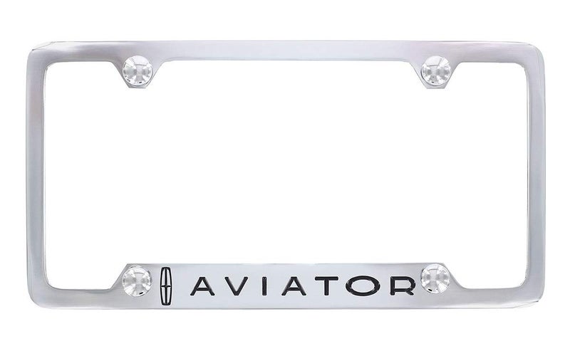 Lincoln Aviator Wordmark Logo Chrome Plated Metal License Plate Frame Holder 4 Hole - Image 2